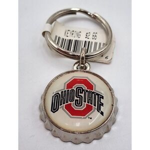 Vintage Ohio State Buckeyes Keychain Unisex OS Red Silver Bottle Cap Logo